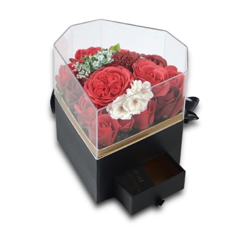 SCATOLA REGALO FIORI RED 19X20